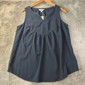 Croft and Barrow Womens M Navy Tank Top Sleeveless Blouse Lightweight‎ Workwear